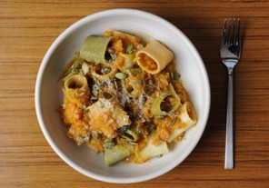 Pasta with miso squash