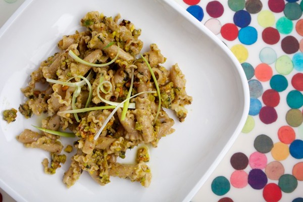 Pasta with pistachios