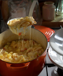 Pasta with potatoes and smoked provola cheese (Pasta con patate e provola)