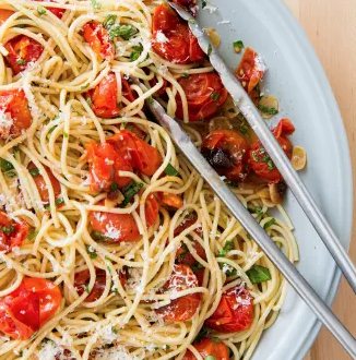 Pasta with roasted cherry tomatoes