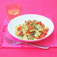 Pasta with roasted squash & shallots