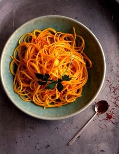 Pasta with saffron oil