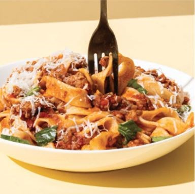 Pasta with sausage ragu