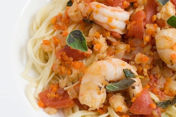 Pasta with shrimp ragù