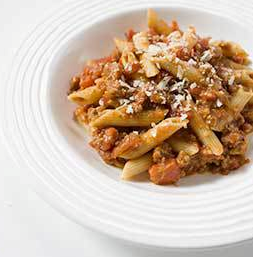 Pasta with simple Italian-style meat sauce