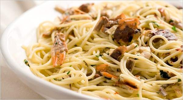 pasta with soft shell crabs