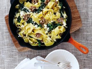 Pasta with spinach & feta