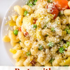 Pasta with spring vegetables