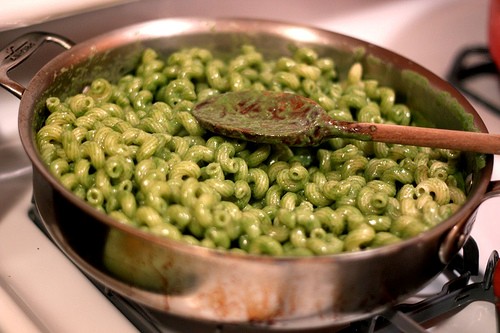 Pasta with stinging nettles and ramps pesto