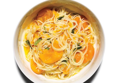 Pasta with sun gold tomatoes