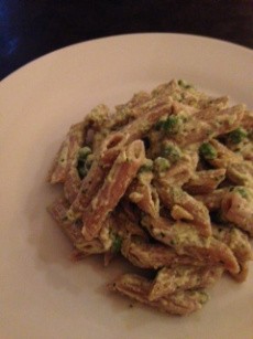 Pasta with walnut ricotta pesto