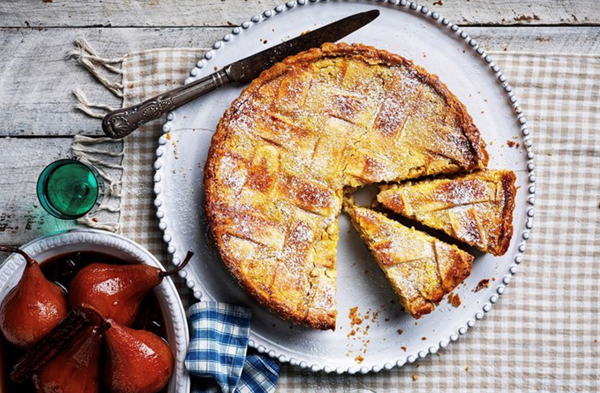 Pastiera Napoletana with poached pear