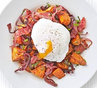Pastrami & sweet potato hash