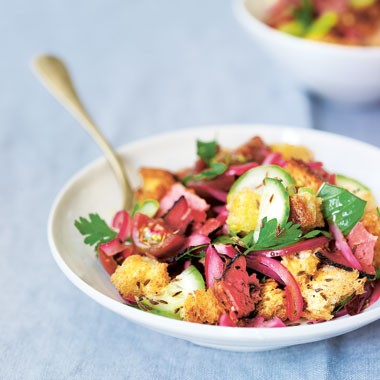 Pastrami and rye panzanella