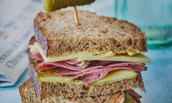 Pastrami, pickle, Emmenthal and mustard