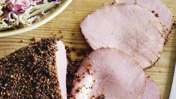 Pastrami style beef and sauerkraut slaw with smoked tomato dressing