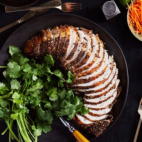 Pastrami-style grilled turkey breast
