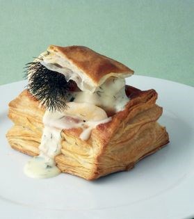 Pastry basket of fish