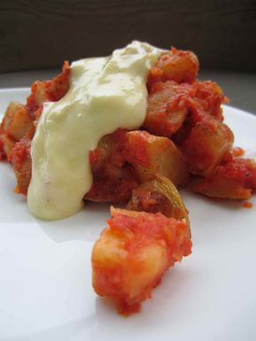 Patatas bravas with double garlic aioli