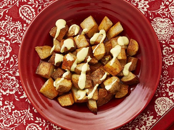 Patatas bravas with saffron aïoli
