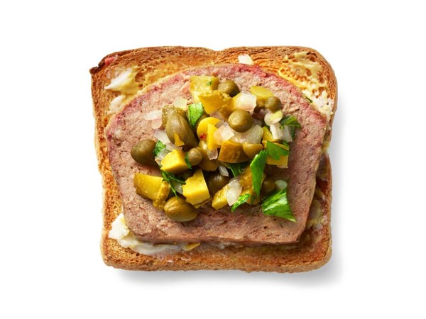 Pâté with mustard butter crostini