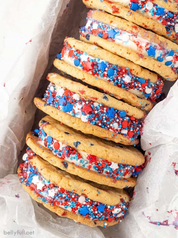 Patriotic cookie ice cream sandwiches