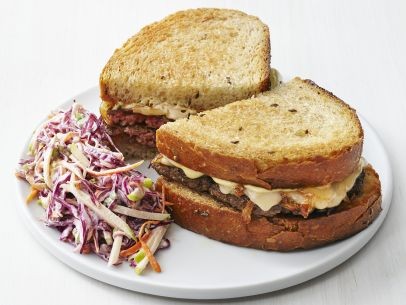 Patty melts with apple slaw