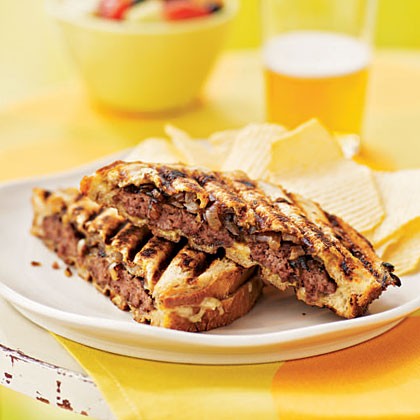 Patty melts with grilled onions