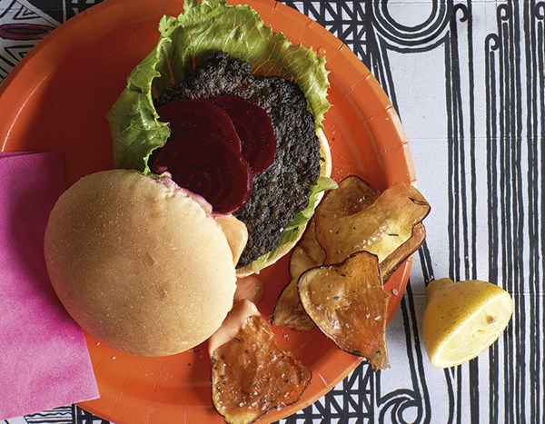 Paua burgers & kumara fried with horopito salt