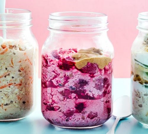 PB & J overnight oats