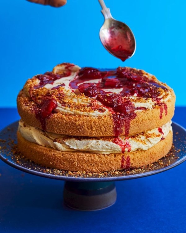 PBJ brown butter sponge cake
