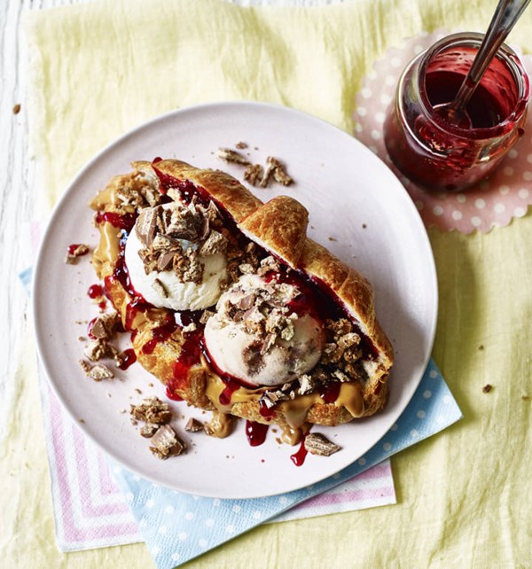 PB&J ice cream croissant sandwich