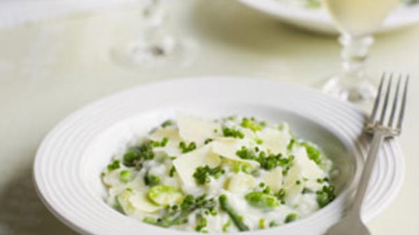 Pea & asparagus risotto