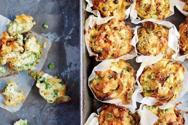 Pea & chorizo muffins