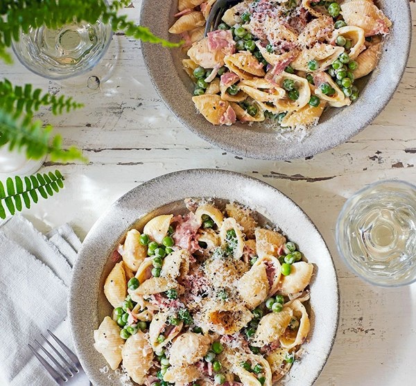 Pea & ham pasta