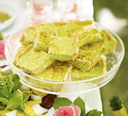 Pea & spring onion tart