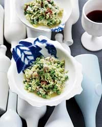Pea-and-bacon risotto