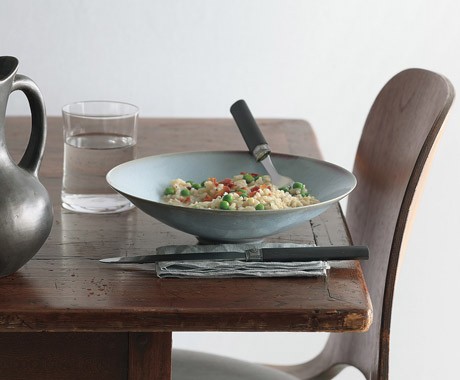 Pea and bacon risotto