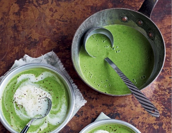 Pea and cilantro soup