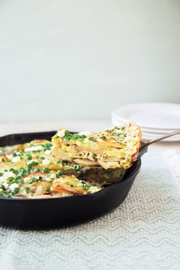 Pea and goat cheese tortilla