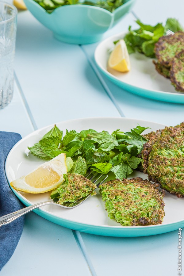 Pea and mint pancakes