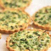 Pea and Parmesan tartlets