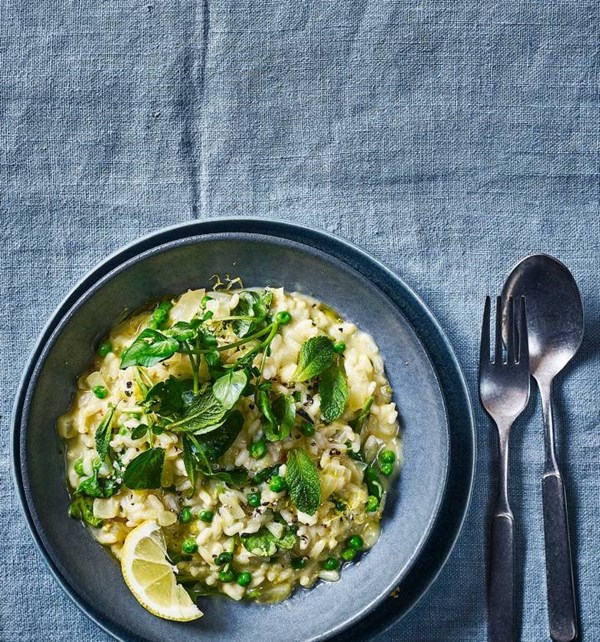 Pea and watercress risotto