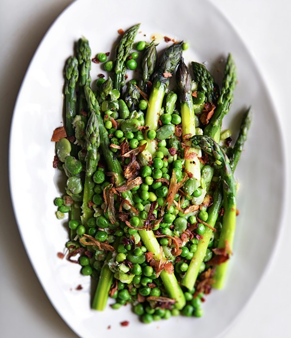 Pea, asparagus, and fava bean salad
