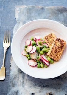 Pea, edamame and radish salad