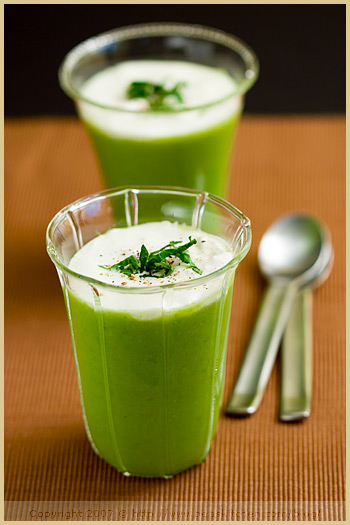 Pea, fennel and mint spring soup (Soupe printanière aux petits pois, fenouil et menthe)