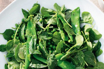Pea, mint and spinach salad