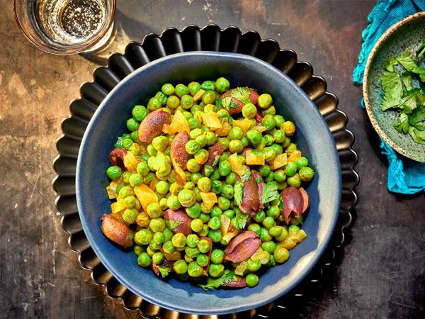 Pea, olive, and preserved lemon salad