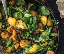 Pea, potato & spinach curry