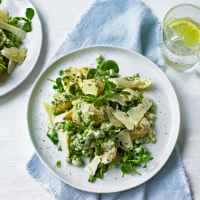 Pea, potato and pecorino salad